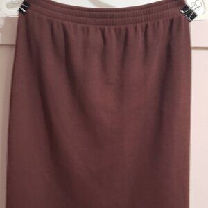 Vintage Weekenders Chocolate Brown Knit Midi Skirt- Made in Canada